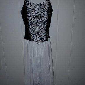 White & Black Skirted Leotard Adult Medium   New in Pkg
